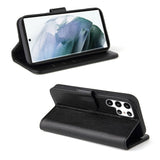 For Samsung Galaxy S22 Ultra Case iCoverLover Genuine Leather Wallet Cover Black