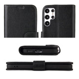 For Samsung Galaxy S22 Ultra Case iCoverLover Genuine Leather Wallet Cover Black