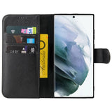 For Samsung Galaxy S22 Ultra Case iCoverLover Genuine Leather Wallet Cover Black