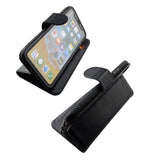 For iPhone XS,X Cover,iCoverLover Genuine Cow Leather Wallet Flip Case,Black