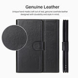 For iPhone XS,X Cover,iCoverLover Genuine Cow Leather Wallet Flip Case,Black