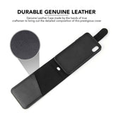 iCoverLover Black Vertical Flip Genuine Leather For iPhone XS & X Case