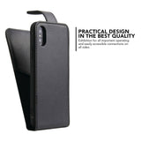 iCoverLover Black Vertical Flip Genuine Leather For iPhone XS & X Case