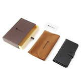 For iPhone XS Max Case iCoverLover Black Genuine Cow Leather Wallet Folio Case, 3 Card Slots, 1 Cash Compartment
