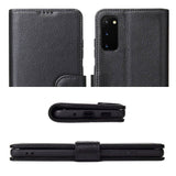 For Samsung Galaxy S20 Case iCoverLover Genuine Cow Leather Wallet Cover Black
