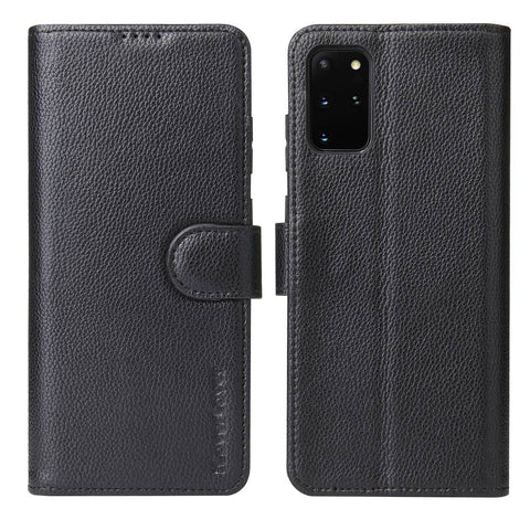 For Samsung Galaxy S20+ Plus Case iCoverLover Genuine Leather Wallet Cover Black