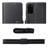 For Samsung Galaxy S20+ Plus Case iCoverLover Genuine Leather Wallet Cover Black
