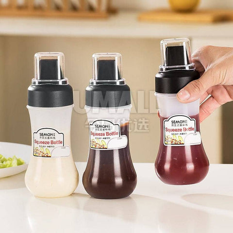 ROBO 5 hole squeeze type sauce bottle black 350ml