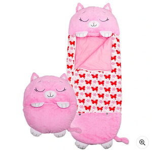 Kids Sleeping Bag Happy Children Toy Plush Pink Cat