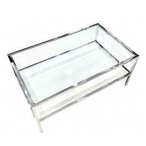 Interior Ave - Vogue Coffee Table - White Marble Stone & Glass