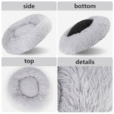 Pet Dog Bed Bedding Warm Plush Round Comfortable Dog Nest Light Grey Large 90cm Large