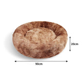 Pawfriends Dog Cat Pet Calming Bed Warm Soft Plush Round Nest Comfy Sleeping Kennel Cave AU