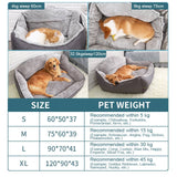 Sofa-Style Dog Bed Waterproof Washable Soft High Back Comfy Sleeping Kennel XL