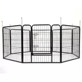 Heavy Duty Comfortable Pet Dog Game Fence Foldable 8 Panel Metal Dog Fence Black