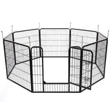 Heavy Duty Comfortable Pet Dog Game Fence Foldable 8 Panel Metal Dog Fence Black