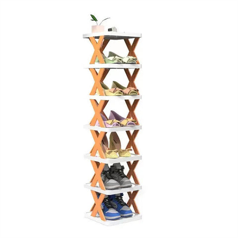 A+Living Folding Shoe Rack Household Doorway Balcony Simple Perforate 9 Layer Shoe Rack