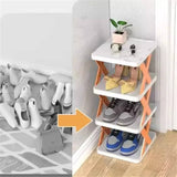 A+Living Folding Shoe Rack Household Doorway Balcony Simple Perforate 9 Layer Shoe Rack