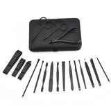 A+Living Stainless Steel Black 11Pcs Nail Clipper Set Manicure Tool Nail Clipperg