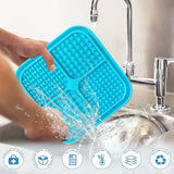 Pawfriends 4in1 Silicone Pet Lick Mat Cat Puppy Dog Slow Feeder Grooming Helper Mat Blue