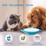 Pawfriends 4in1 Silicone Pet Lick Mat Cat Puppy Dog Slow Feeder Grooming Helper Mat Blue