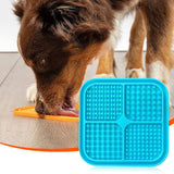 Pawfriends 4in1 Silicone Pet Lick Mat Cat Puppy Dog Slow Feeder Grooming Helper Mat Blue