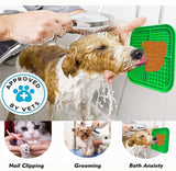 Pawfriends 4in1 Silicone Pet Lick Mat Cat Puppy Dog Slow Feeder Grooming Helper Mat Green