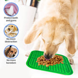 Pawfriends 4in1 Silicone Pet Lick Mat Cat Puppy Dog Slow Feeder Grooming Helper Mat Green