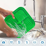 Pawfriends 4in1 Silicone Pet Lick Mat Cat Puppy Dog Slow Feeder Grooming Helper Mat Green