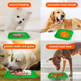 Pawfriends 4in1 Silicone Pet Lick Mat Cat Puppy Dog Slow Feeder Grooming Helper Mat Green