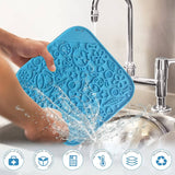 Pawfriends Asphyxia-resistant Silicone Dog Pet Lick Mat Slow Feeder Grooming Helper Blue