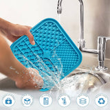 Pawfriends Silicone Dog Pet Lick Mat Anti-choking Slow Feeder Bath Grooming Helper Blue