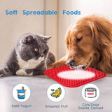 Pawfriends Silicone Dog Pet Lick Mat Anti-choking Slow Feeder Bath Grooming Helper Red