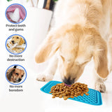 Pawfriends 3in1 Silicone Pet Lick Mat Cat Puppy Dog Slow Feeder Grooming Helper Mat Blue