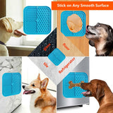 Pawfriends 3in1 Silicone Pet Lick Mat Cat Puppy Dog Slow Feeder Grooming Helper Mat Blue