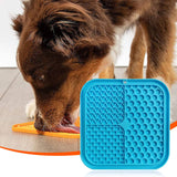 Pawfriends 3in1 Silicone Pet Lick Mat Cat Puppy Dog Slow Feeder Grooming Helper Mat Blue