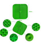 Pawfriends 3in1 Silicone Pet Lick Mat Cat Puppy Dog Slow Feeder Grooming Helper Mat Green
