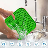 Pawfriends 3in1 Silicone Pet Lick Mat Cat Puppy Dog Slow Feeder Grooming Helper Mat Green