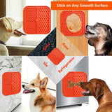 Pawfriends 3in1 Silicone Pet Lick Mat Cat Puppy Dog Slow Feeder Grooming Helper Mat Orange