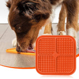 Pawfriends 4in1 Silicone Pet Lick Mat Cat Puppy Dog Slow Feeder Grooming Helper Mat Orange