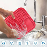 Pawfriends Dog Cat Pet Licking Pad Anti-Anxiety Toy Slow-Feeding Licking Pad Red