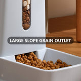 Pawfriends Pet Double Bowl Automatic Feeder Water Dispenser Dog Bowl Cat Bowl Bottle Grey