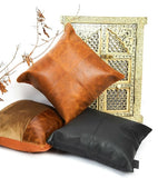 Melbourne Leather Co Genuine Leather Patchwork Cushion Cover Pillow Cover Leather Pillow Leather Cushion Vintage Leather Tan Pillow Cover