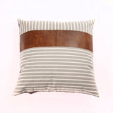 Linen Connections Genuine Leather Patchwork Cushion Cover Pillow Cover Leather Pillow Leather Cushion Vintage Leather Tan Pillow Cover