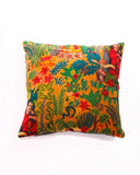 Linen Connections Frida Kahlo Velvet Cushion Cover Frida's Garden Cushion Handmade Mexico Muertes Decorative Cushion 100% cotton velvet