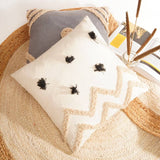 Linen Connections Tassel Hand Tufted Cushion Cover Moroccan Boho 'Shaggy' Beni Ourain Style Cushion Cover - Berber Style Cushion Cover
