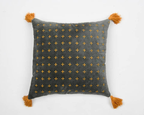 Tassels Linen Cushion Cover 50*50cm Beige Pillow Cover Handmade Boho rustic decor cream Moroccan Cushions Hand Tufted Cushion Lumbar Pillow