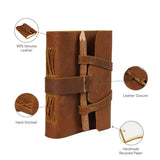 Vintage Leather Journal Recycled Paper Journal, For Notes, Notebook, Sketch book, Diary, Handmade Book,100% Recycled Rag,Tree Free Paper