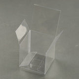 100 Pack of 8x8x10cm Clear PVC Plastic Folding Packaging Small rectangle/square Boxes for Wedding Jewelry Gift Party Favor Model Candy Chocolate Soap Box