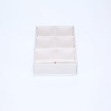 10 Pack of White Card Chocolate Sweet Soap Product Reatail Gift Box - 6 Bay Compartments - Clear Slide On Lid - 12x8x3cm