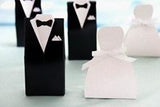 50 Pack of 25 Bride Gown and 25 Groom Tux Wedding Bridal Bomboniere Favor Candy Choc Almond Box - NW